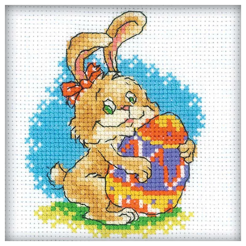 Kit de point de croix "Lapin" (Pâques) RTOH195