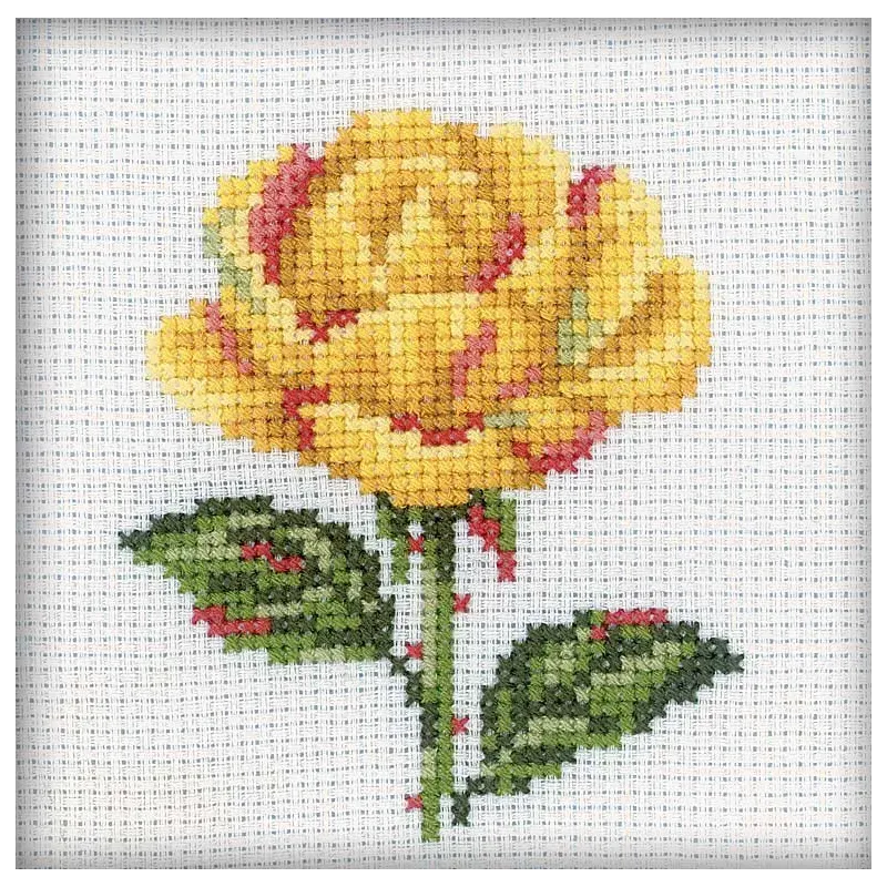 Kit de point de croix "Rose Jaune" RTOH169