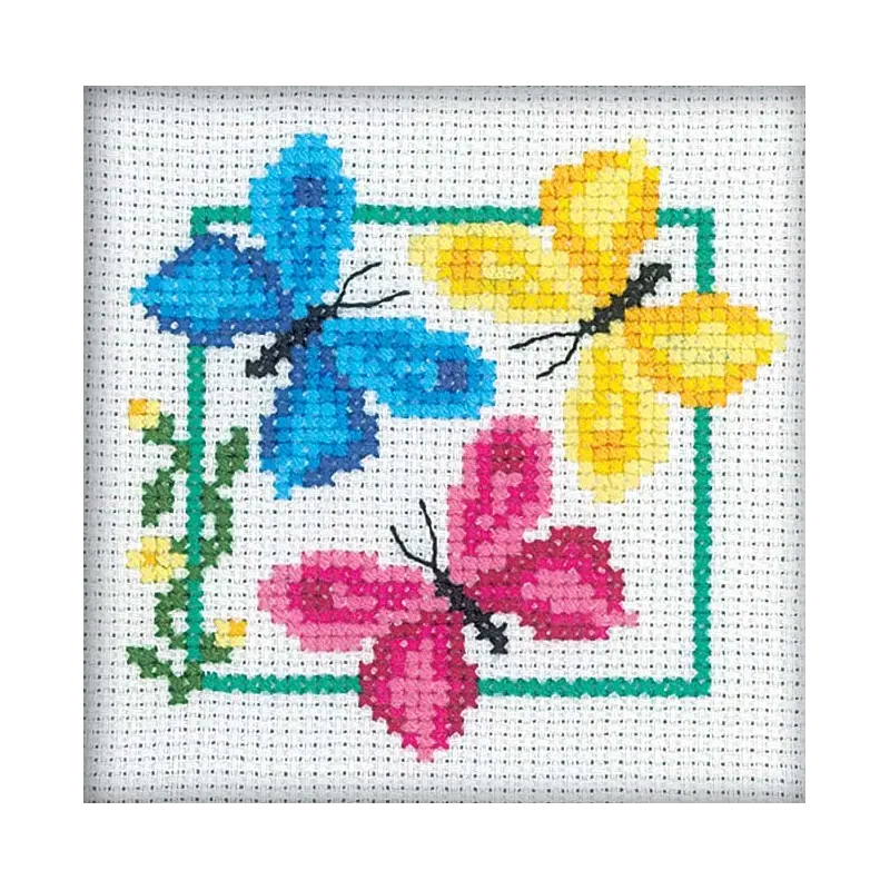 Kreuzstich-Set "Drei Schmetterlinge" H138