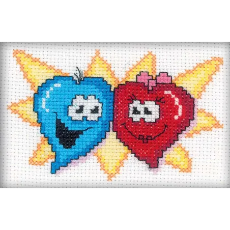 Cross-stitch Kit "Lovely hearts" H117