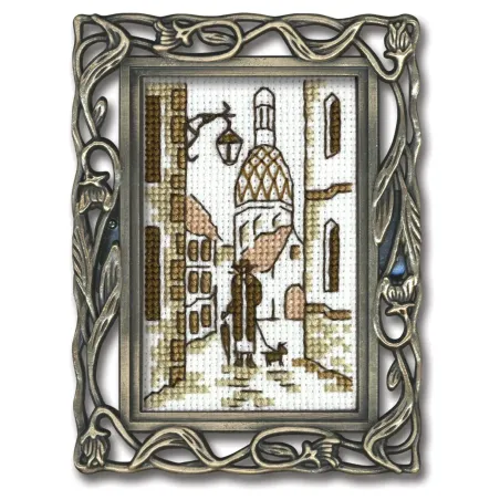Miniature embroidery & cross stitch kit with frame FA014