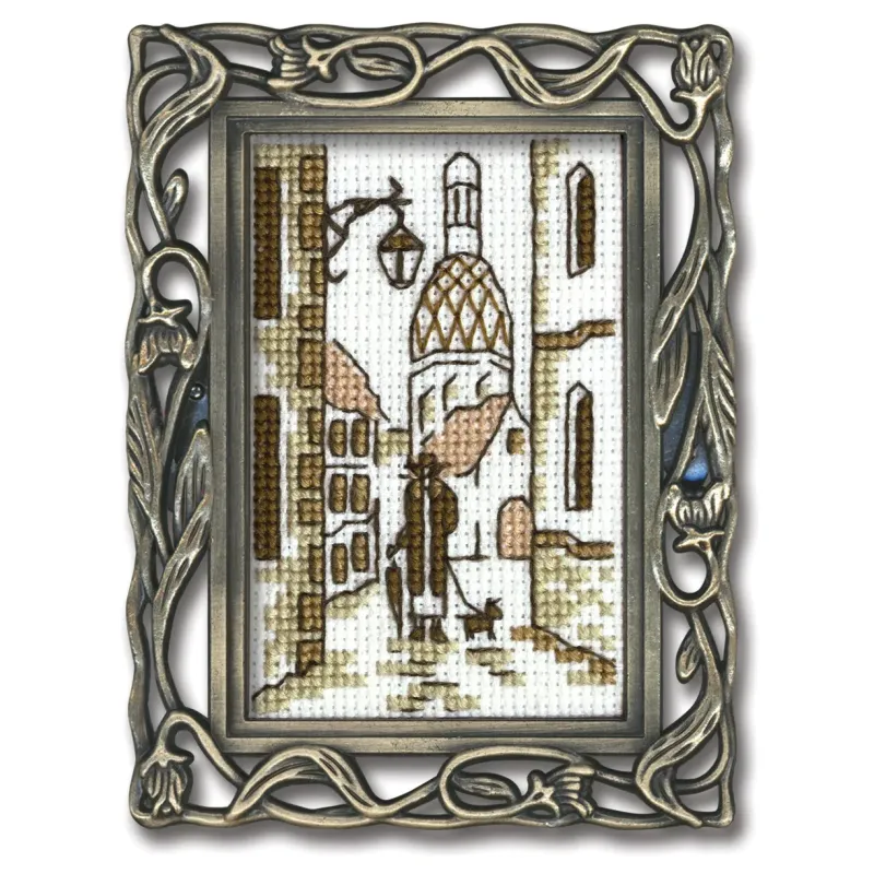 Miniature embroidery & cross stitch kit with frame FA014