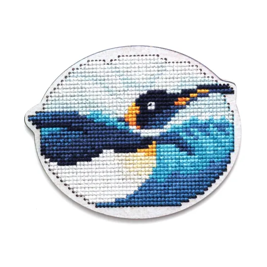 Cross-stitch kit with perforated wooden form EHW051