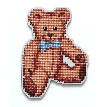 Cross-stitch kit with perforated wooden form EHW047