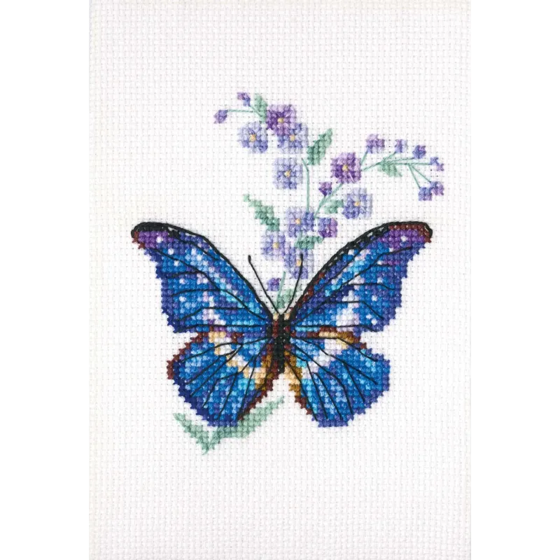 Kreuzstich-Set "Polemonium und Schmetterling" EH364