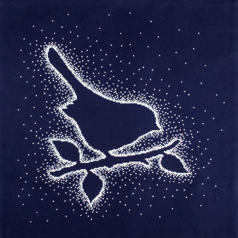 Kit point de croix "Neige argentée. Oiseau" RTOCU014
