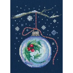 Cross-stitch kit "Ball with a sprig of holly" C291