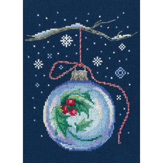 Cross-stitch kit "Ball with a sprig of holly" C291
