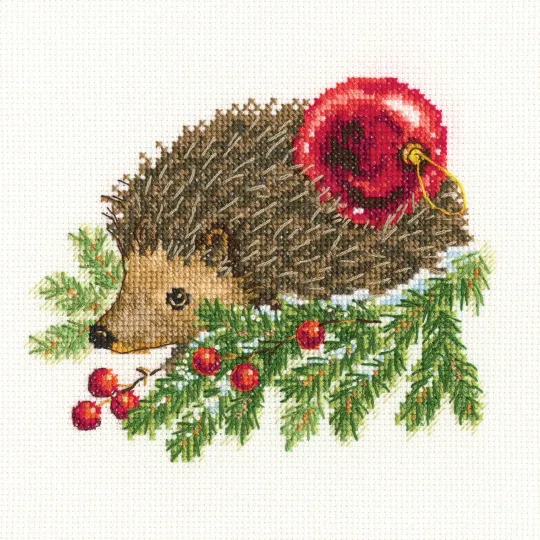 Kreuzstich-Set "Igel schmückt Weihnachtsbaum" RTOC269