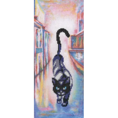 Kreuzstich-Set "Katzen in der Stadt"(AIDA Stoff mit gedrucktem Hintergrund) RTOC246