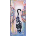Cross-stitch kit "Cats in town"(AIDA fabric with printed background) C246