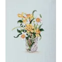 Kit de point de croix "Jonquilles en verre cristal" RTOC180