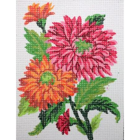 Gobelenas rinkinys su spausdintu drobės 14x18 Oranžinės ramunėlės CDA3115K