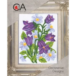 Kit de tapisserie avec toile imprimée 14x18 Campanules CDA3041K