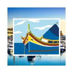 Набор для гобелена с напечатанным холстом 18x14 Лодка в море CDA3001K