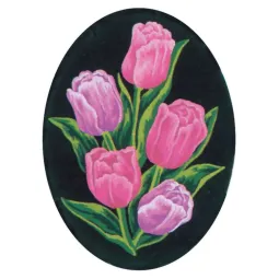 Printed Canvas 18x24 Tulips, Oval CDA7012