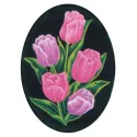 Gedruckte Leinwand 18x24 Tulpen, Oval CDA7012