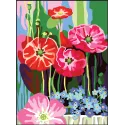 Toile imprimée 22x30 Coquelicots et myosotis CDA6320