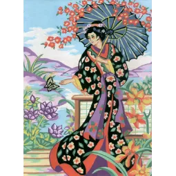Bedruckte Leinwand 22x30 Japanische Dame CDA6190