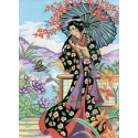 Printed Canvas 22x30 Japanese Lady CDA6190