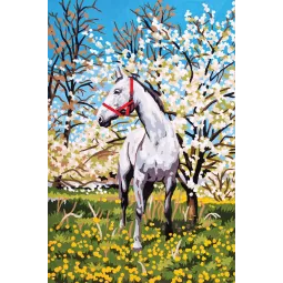 Toile imprimée 22x30 Cheval dans le verger CDA6172