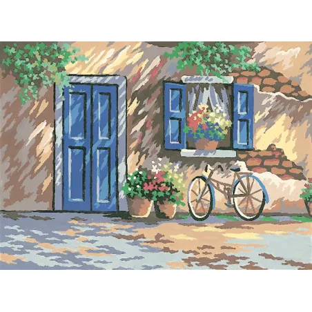 Bedruckte Leinwand 20x30 Blaue Tür CDA6151