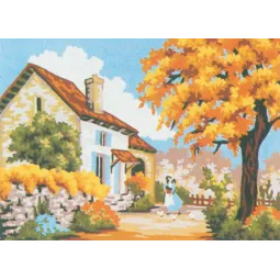 Atspausdintas drobės audinys 22x30 Stone Cottage CDA6039