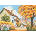 Atspausdintas drobės audinys 22x30 Stone Cottage CDA6039