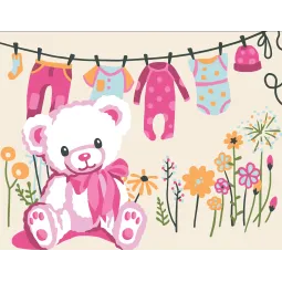 Atspausdinta drobė 14x18 Sveikiname susilaukus mergaitės! CDA3368