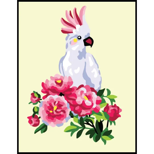 Printed Canvas 14x18 White parrot CDA3351