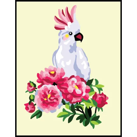 Printed Canvas 14x18 White parrot CDA3351