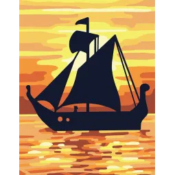 Spausdinta drobė 14x18 Burės saulėlydyje CDA3347