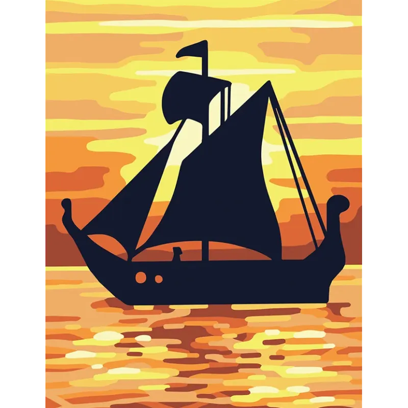 Gedruckte Leinwand 14x18 Segel im Sonnenuntergang CDA3347