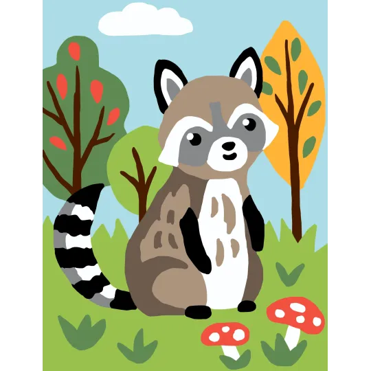 Printed Canvas 14x18 Raccoon CDA3322