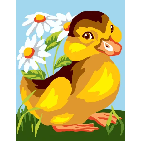 Printed Canvas 14x18 Duck with Daisies CDA3317