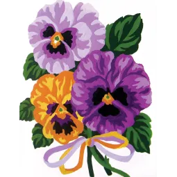 Printed Canvas 14x18 Pansies Bouquet CDA3287