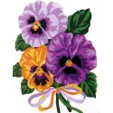 Printed Canvas 14x18 Pansies Bouquet CDA3287