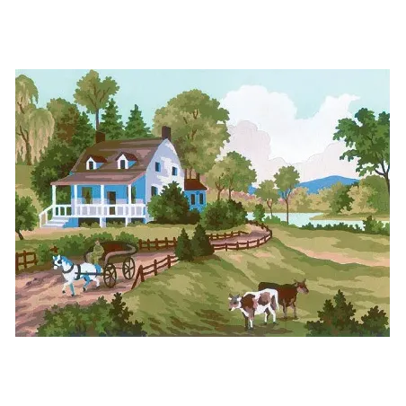 Printed Canvas 14x18 Farm Scene CDA3209