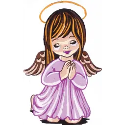 Bedruckte Leinwand 14x18 Mädchen Engel Beten CDA3202