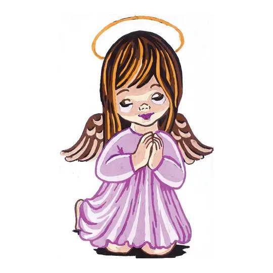 Printed Canvas 14x18 Girl Angel Praying CDA3202
