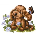 Printed Canvas 14x18 Puppy and Butterfly CDA3191