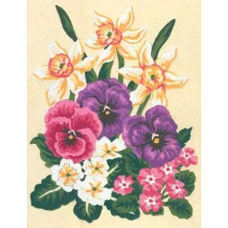 Printed Canvas 14x18 Daffodils and Pansies CDA3117