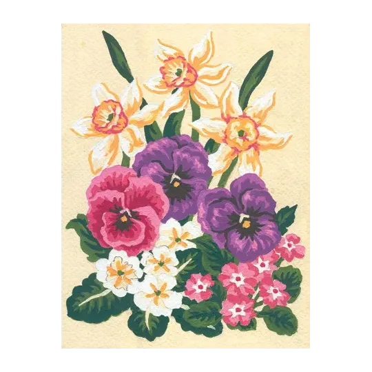 Printed Canvas 14x18 Daffodils and Pansies CDA3117