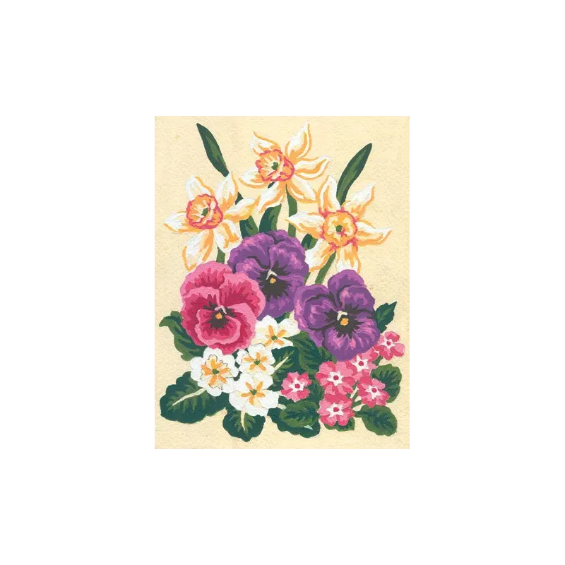 Printed Canvas 14x18 Daffodils and Pansies CDA3117