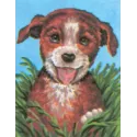 Toile imprimée 14x18 Chiot CDA3080