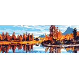Printed Canvas 35x80 Autumn lake CDA9012W