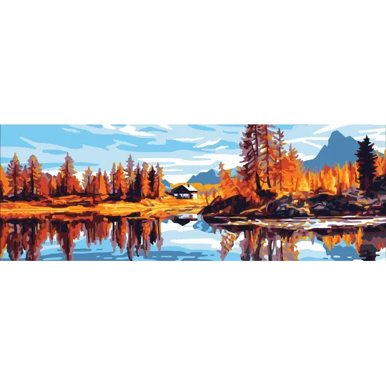 Printed Canvas 35x80 Autumn lake CDA9012W