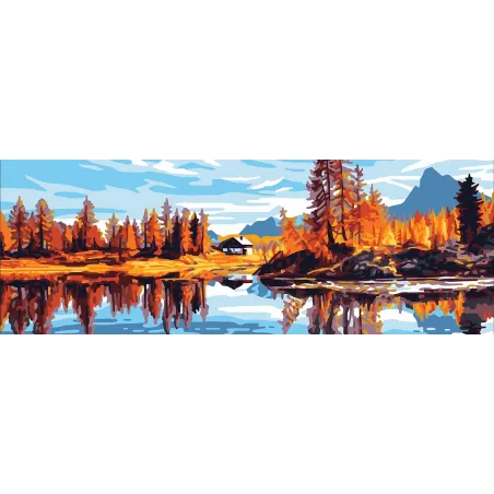 Toile imprimée 35x80 Lac d'automne CDA9012W