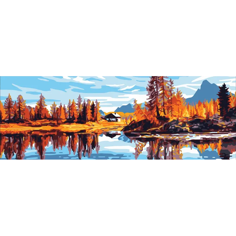 Printed Canvas 35x80 Autumn lake CDA9012W
