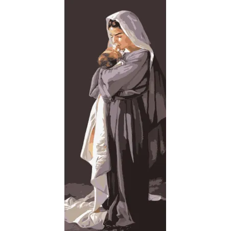 Gedruckte Leinwand 22x50 Mutter und Kind CDA8057